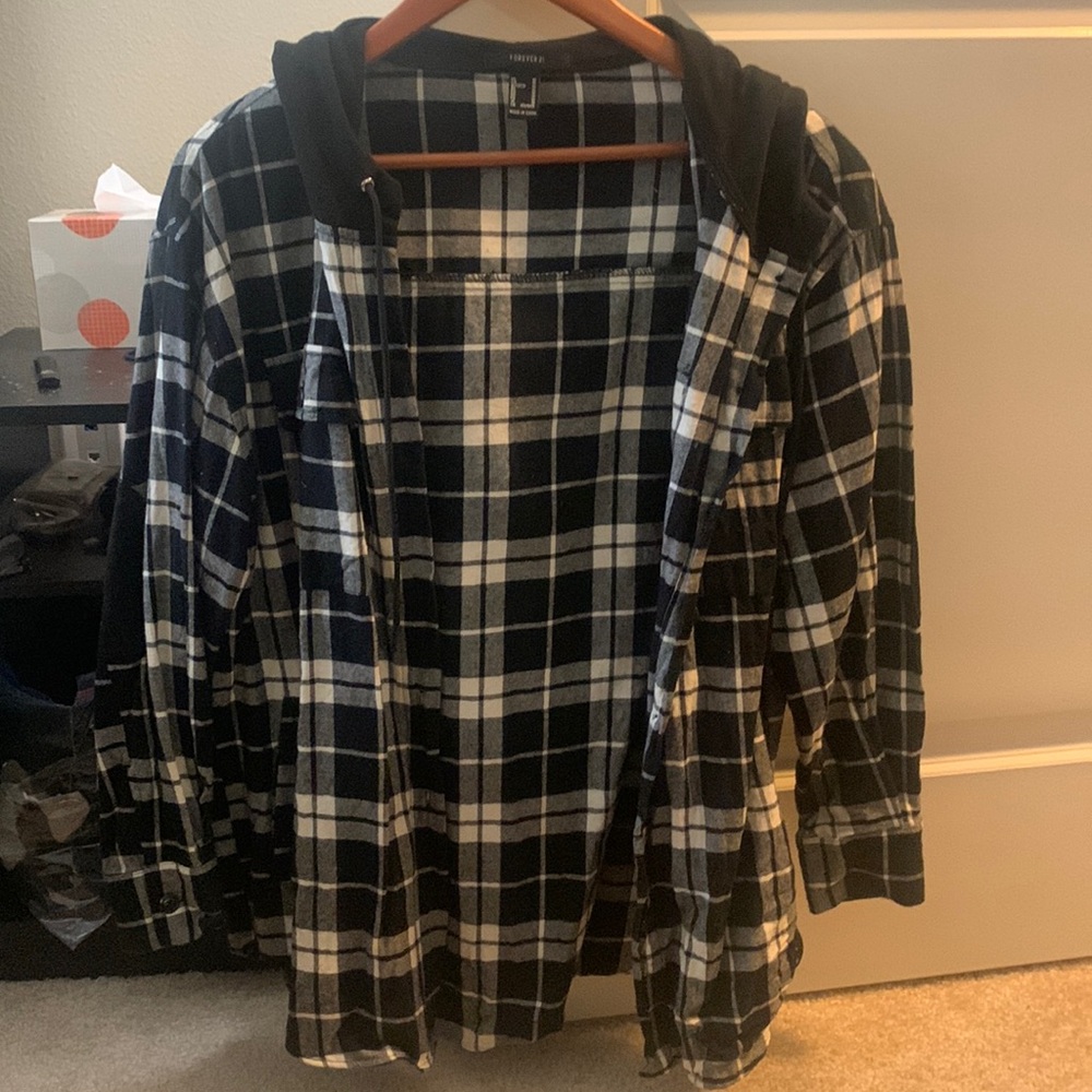 Oversized flannel hoodie